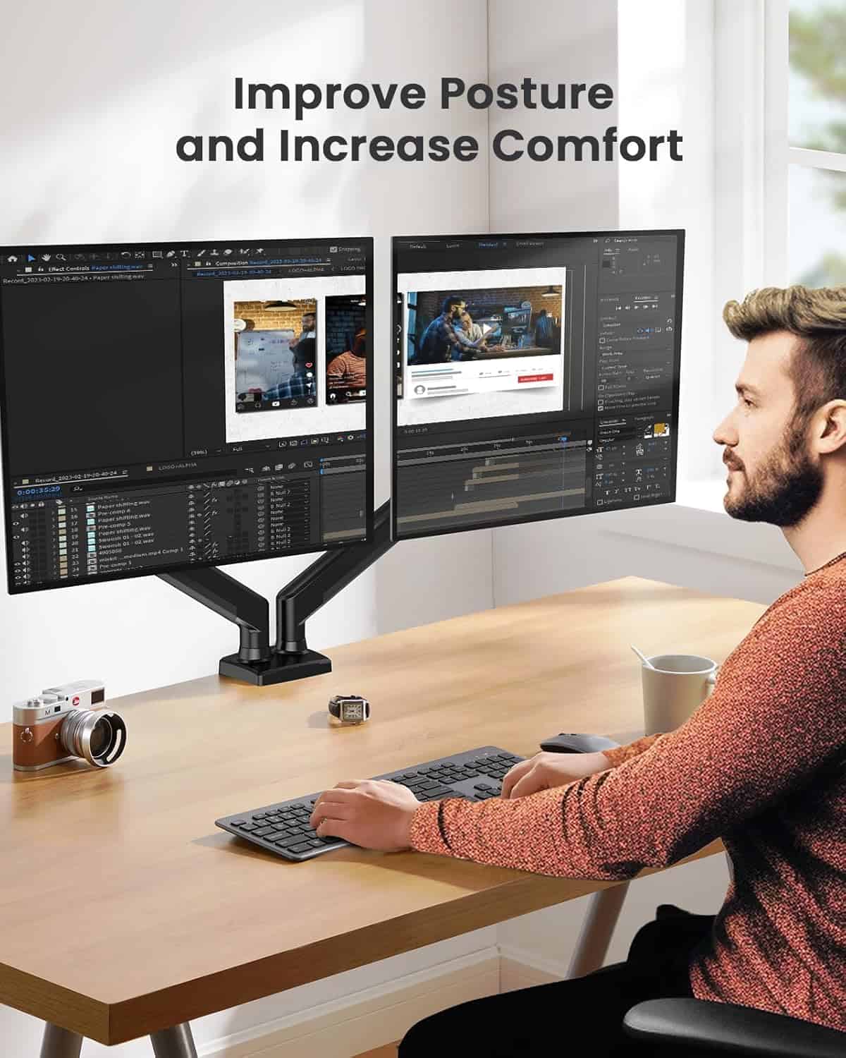 ErGear Dual Monitor Desk Mount