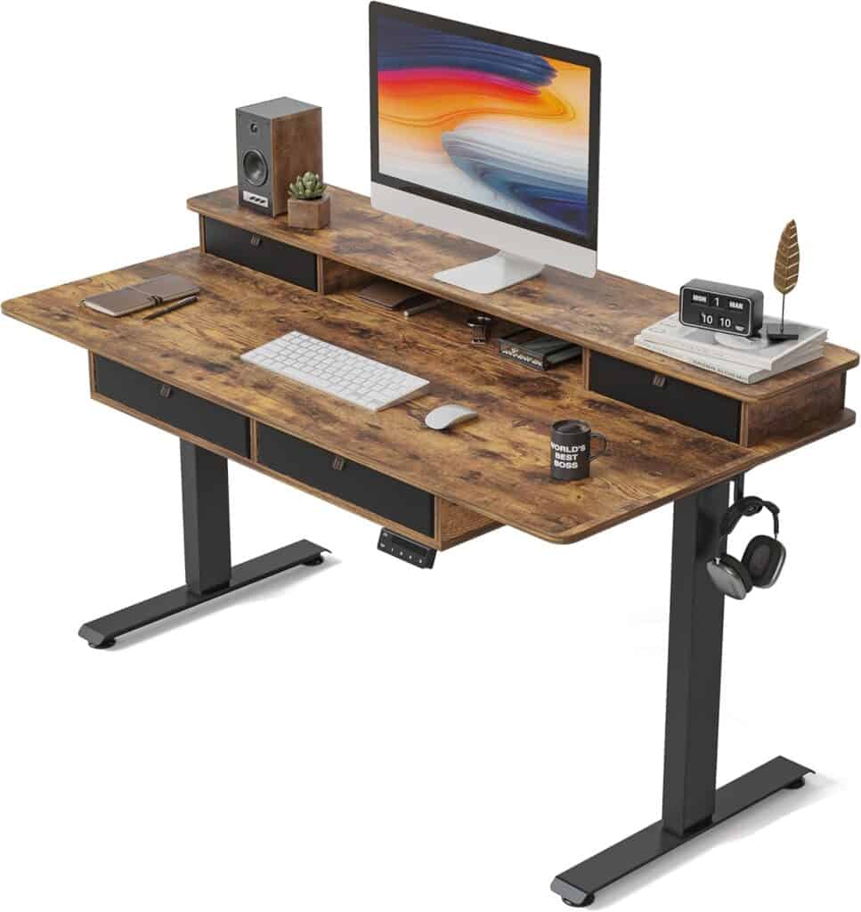 FEZIBO 48-Inch Standing Desk with Drawers