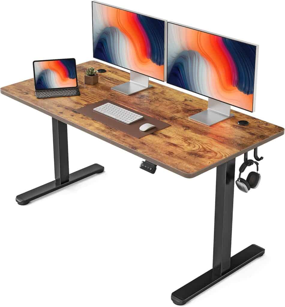 FEZIBO 55" Electric Standing Desk Rustic Brown