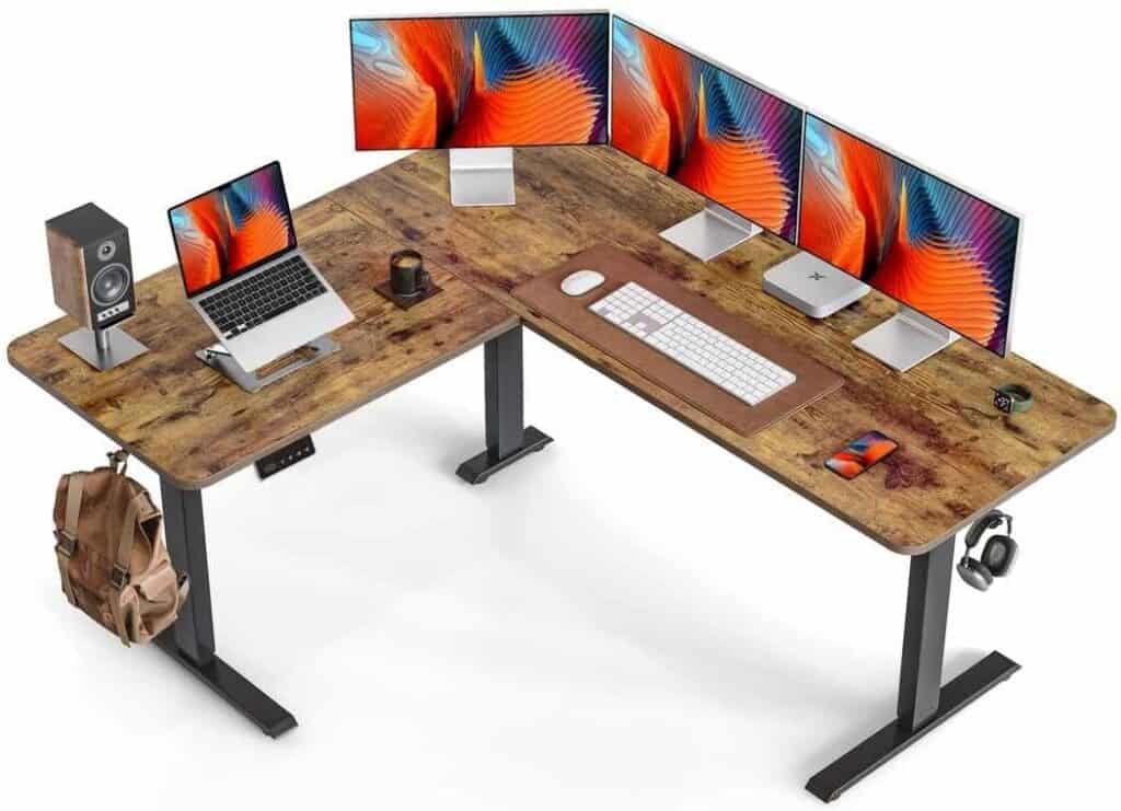 FEZIBO 63" L Shaped Standing Desk with Splice Board