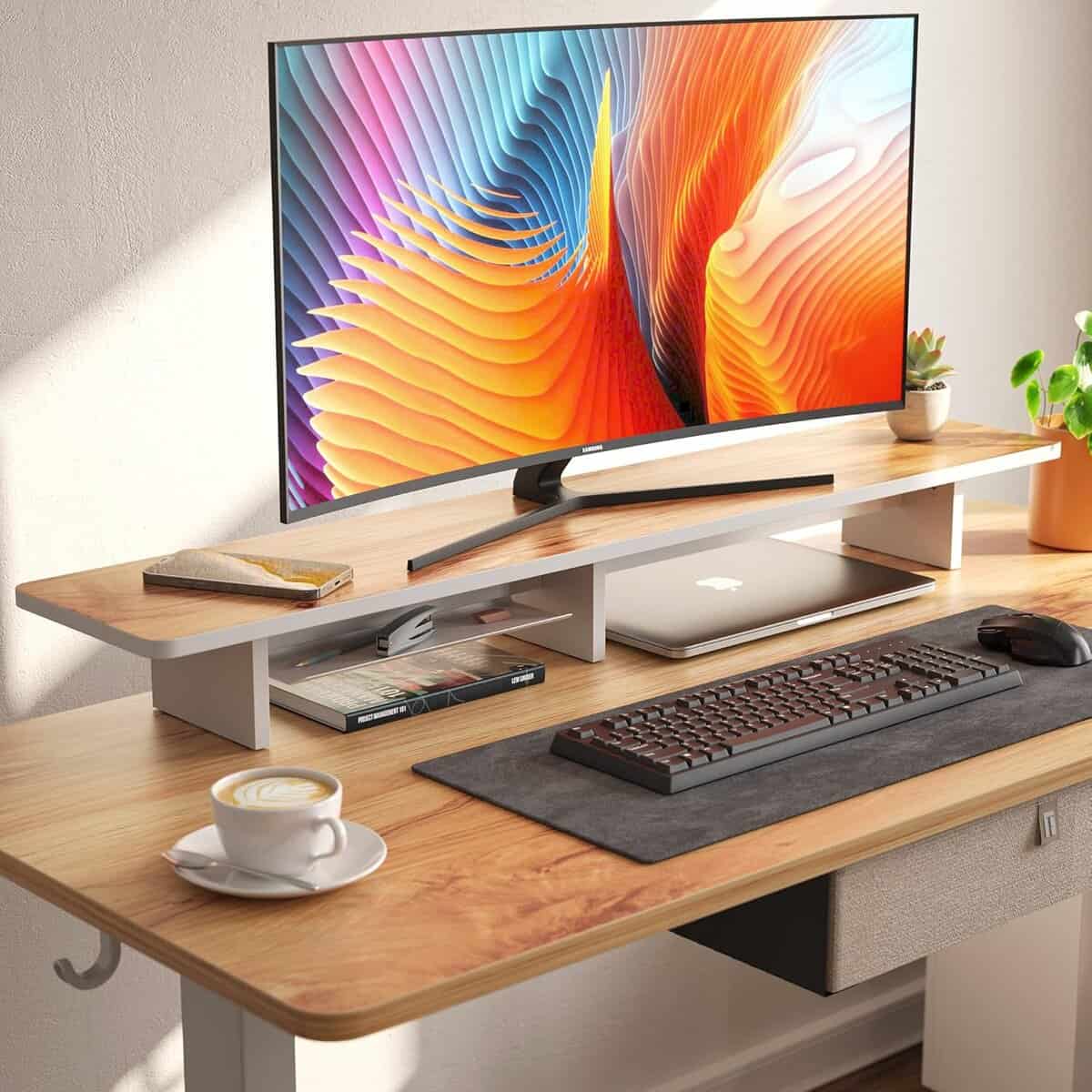 FEZIBO Dual Monitor 43 Inch Stand Riser
