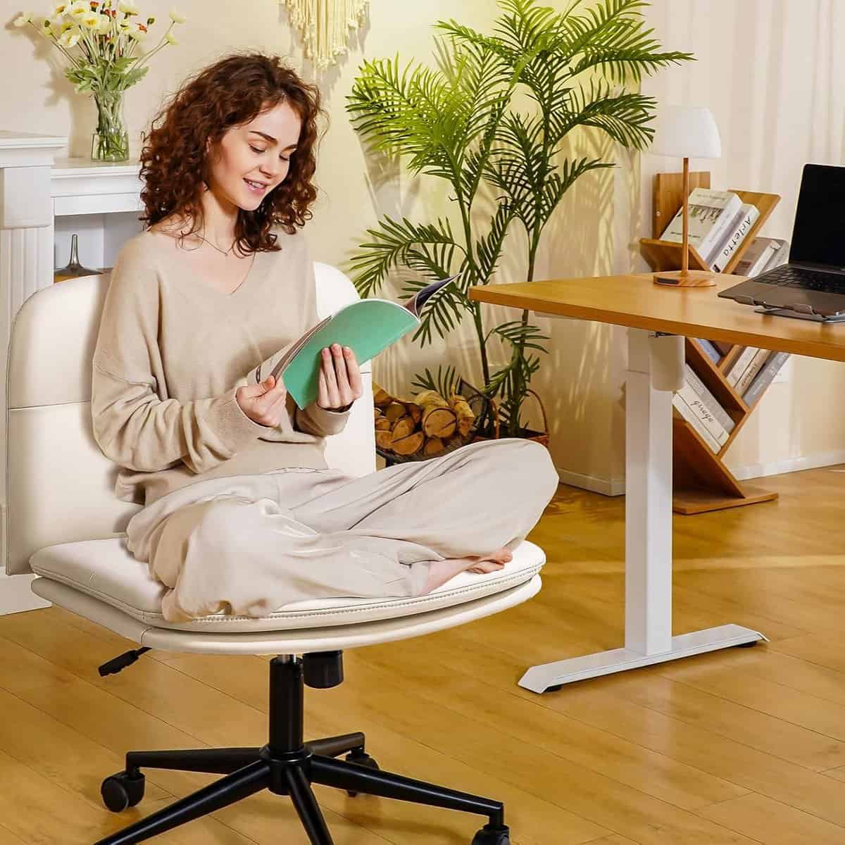 FLEXISPOT Cross-Legged Armless Office Chair 