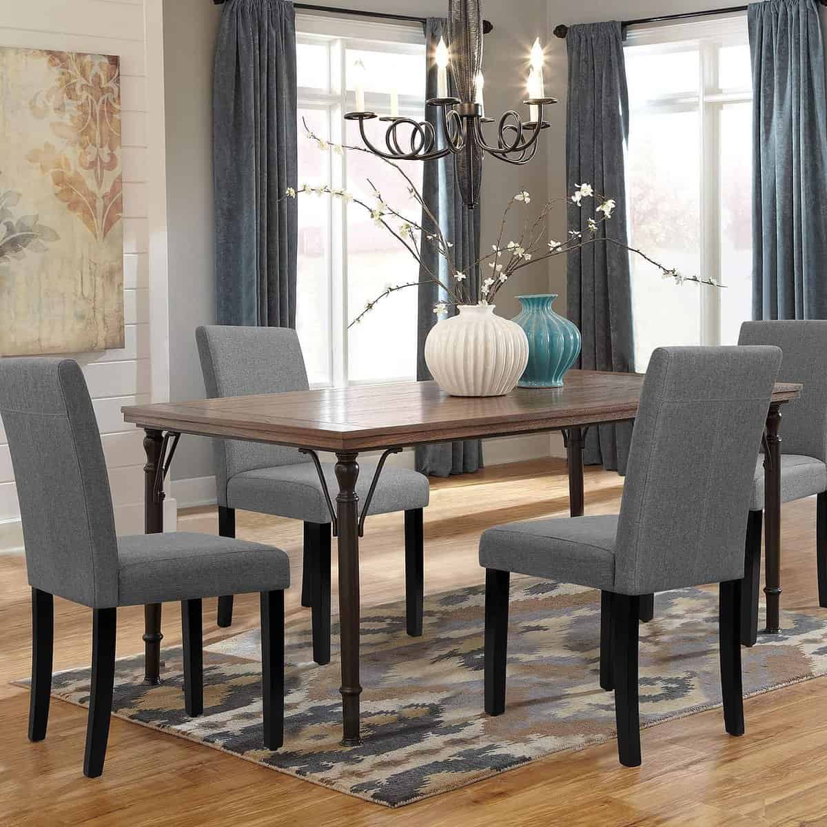 Furmax Dining Chairs Set of 4 with Gray Upholstery