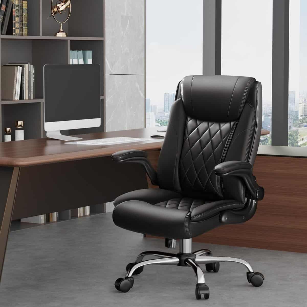 Furmax Faux Leather Ergonomic Office Chair – Black