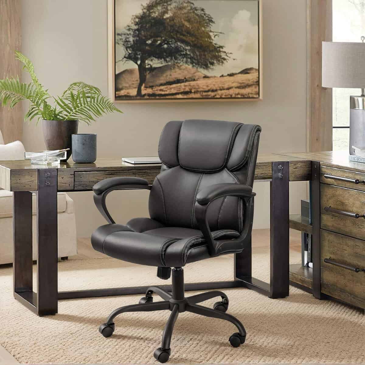Furmax Mid Back Executive Office Chair with Lumbar Support