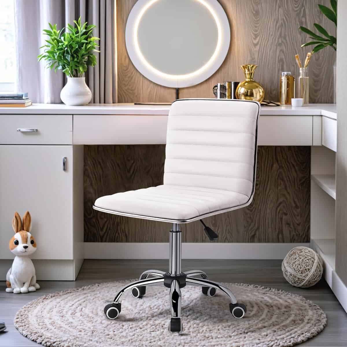 Furmax Mid Back Vanity Chair with Swivel