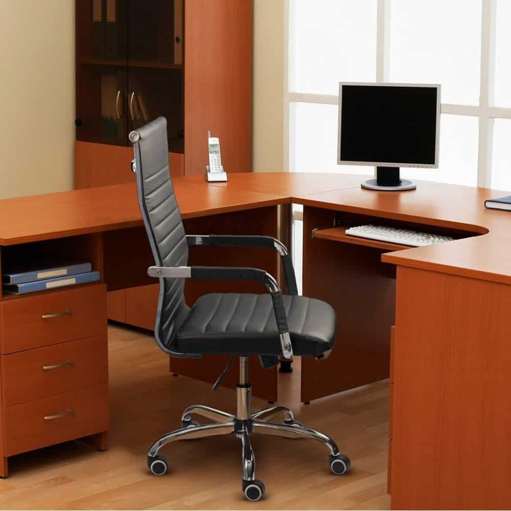 Furmax Ribbed Executive Office Chair with Adjustable Height