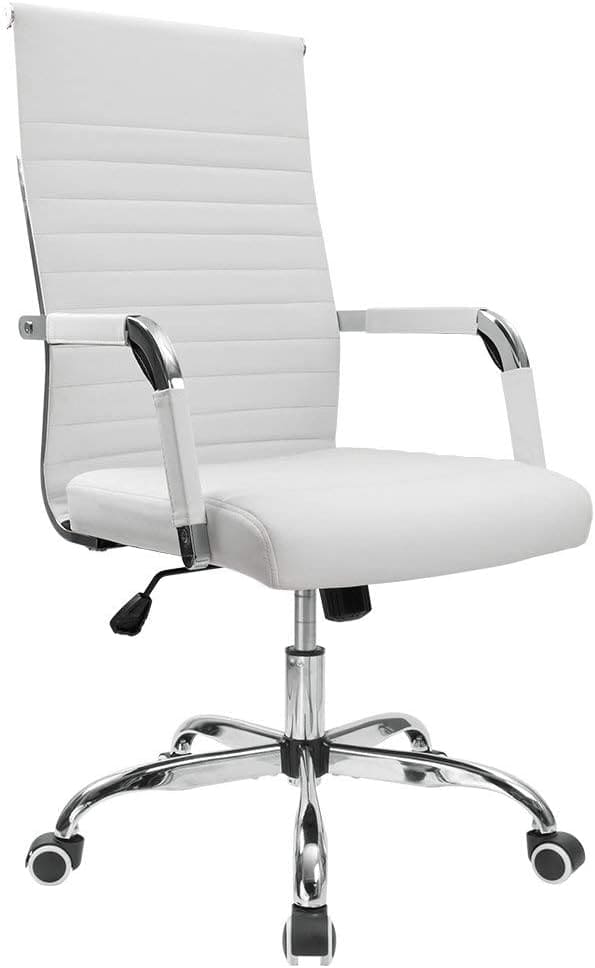 Furmax Ribbed Office Desk Chair-White
