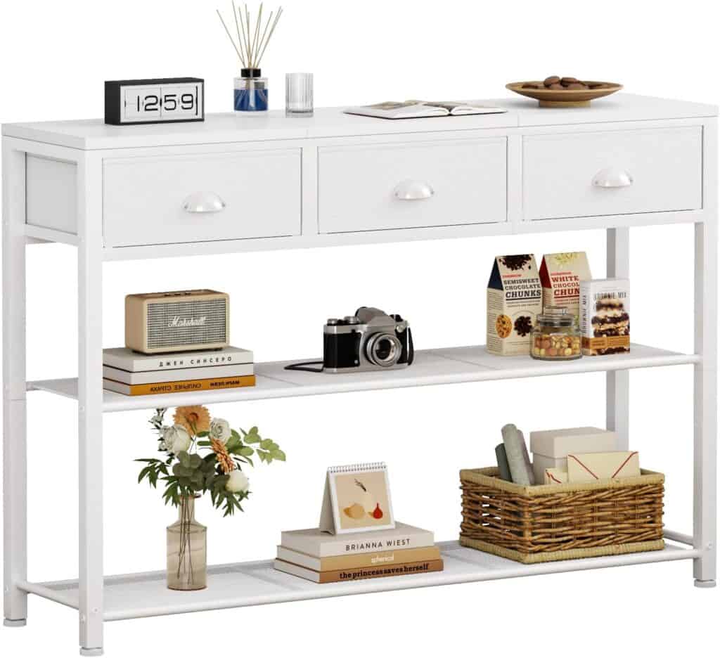 Furologee 38-Inch White Console Entryway Table