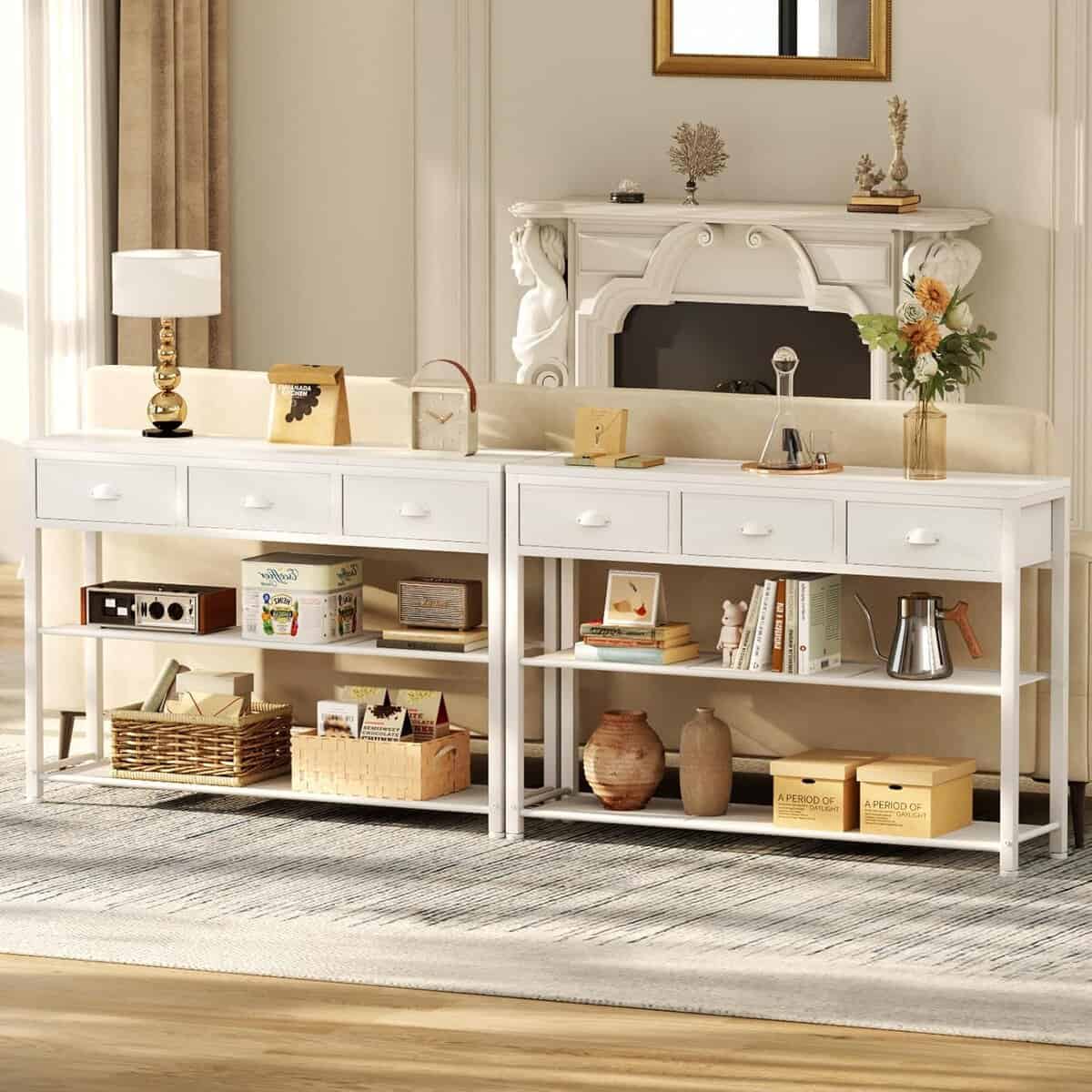 Furologee 38-Inch White Console Entryway Table