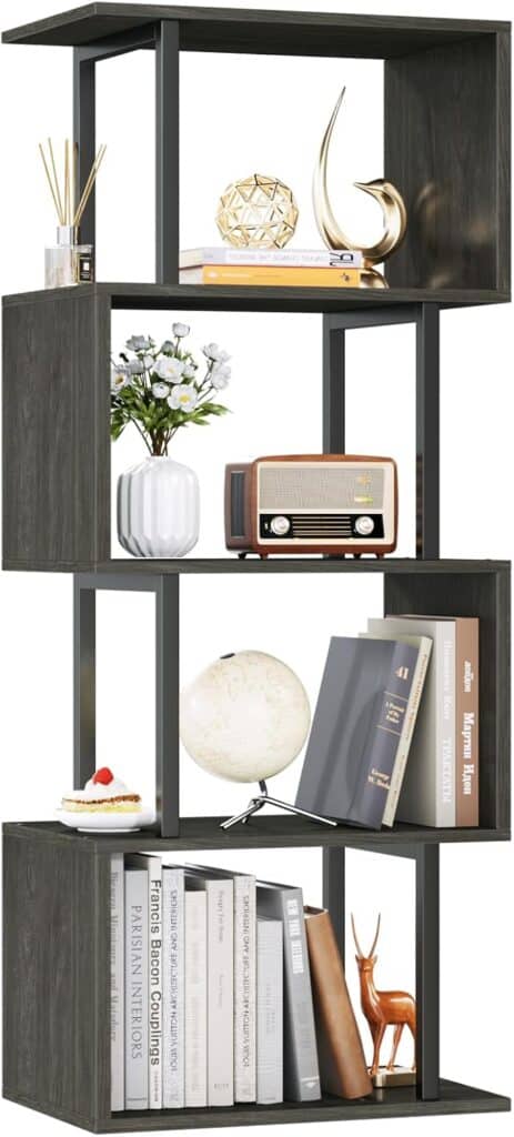 Furologee 46-Inch S-Shaped Geometric Bookshelf