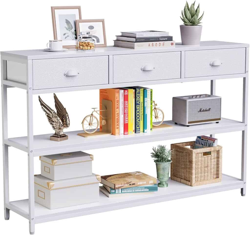Furologee 47-Inch White Console Sofa Table