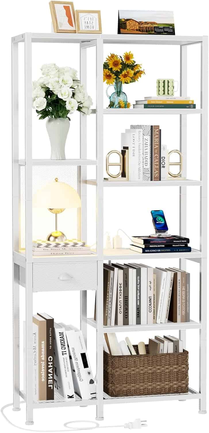 Furologee 4‑Tier Narrow Folding Bookshelf