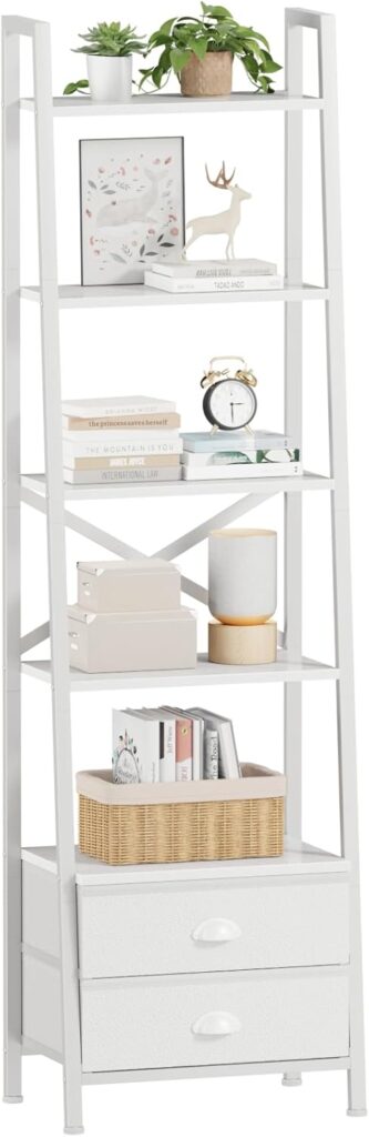 Furologee 5‑Tier Ladder Shelf White
