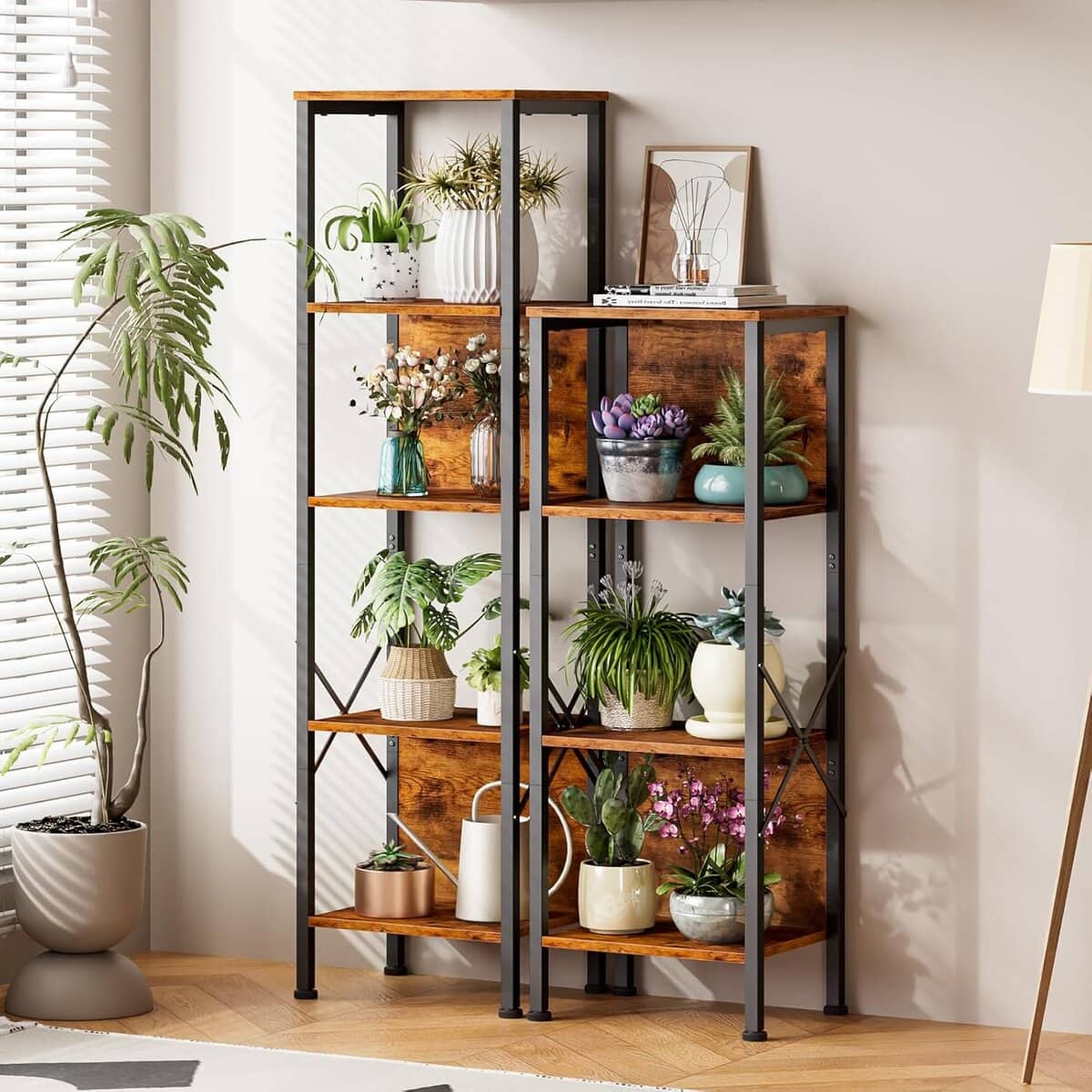 Furologee 5‑Tier Tall Bookshelf with Back