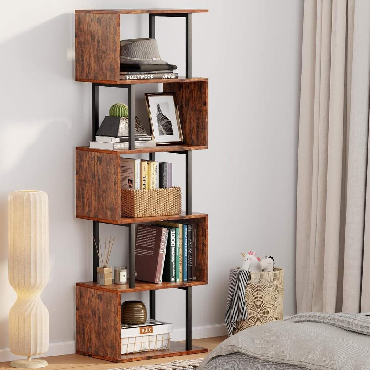 Furologee 6 Tier Bookshelf Tall S Shaped