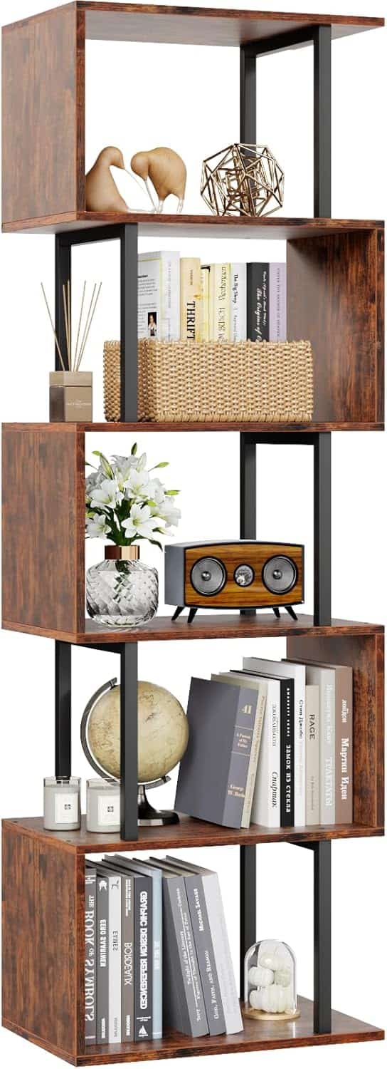 Furologee 6 Tier Bookshelf Tall S Shaped
