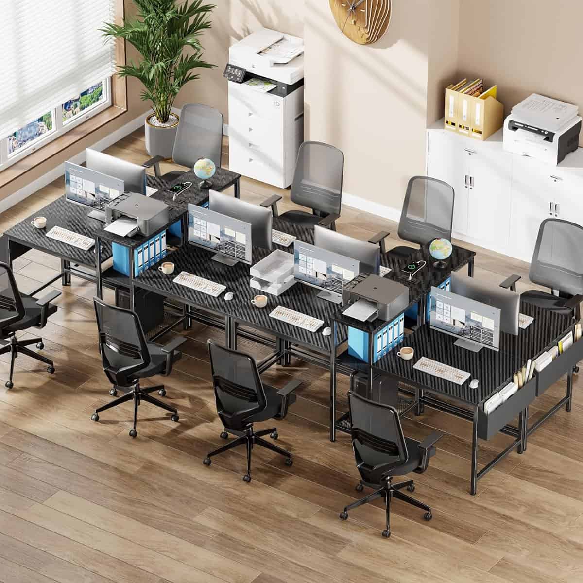 Furologee 71‑Inch Double Desk with Power Outlets