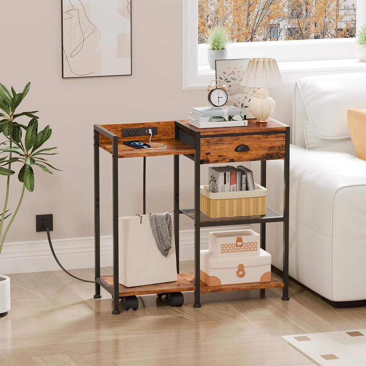 Furologee Printer Stand-Rustic Brown