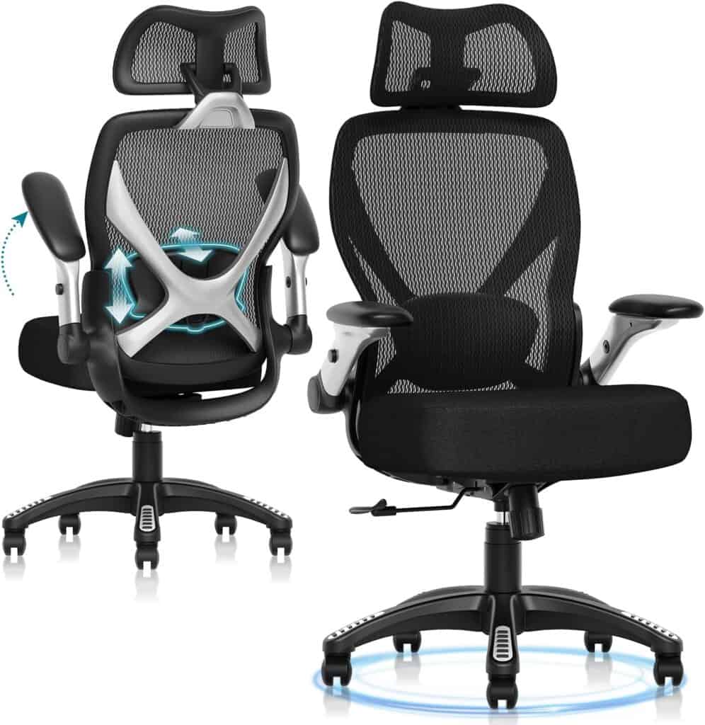 GABRYLLY Ergonomic Office Chair with 5D Arms and Adjustable