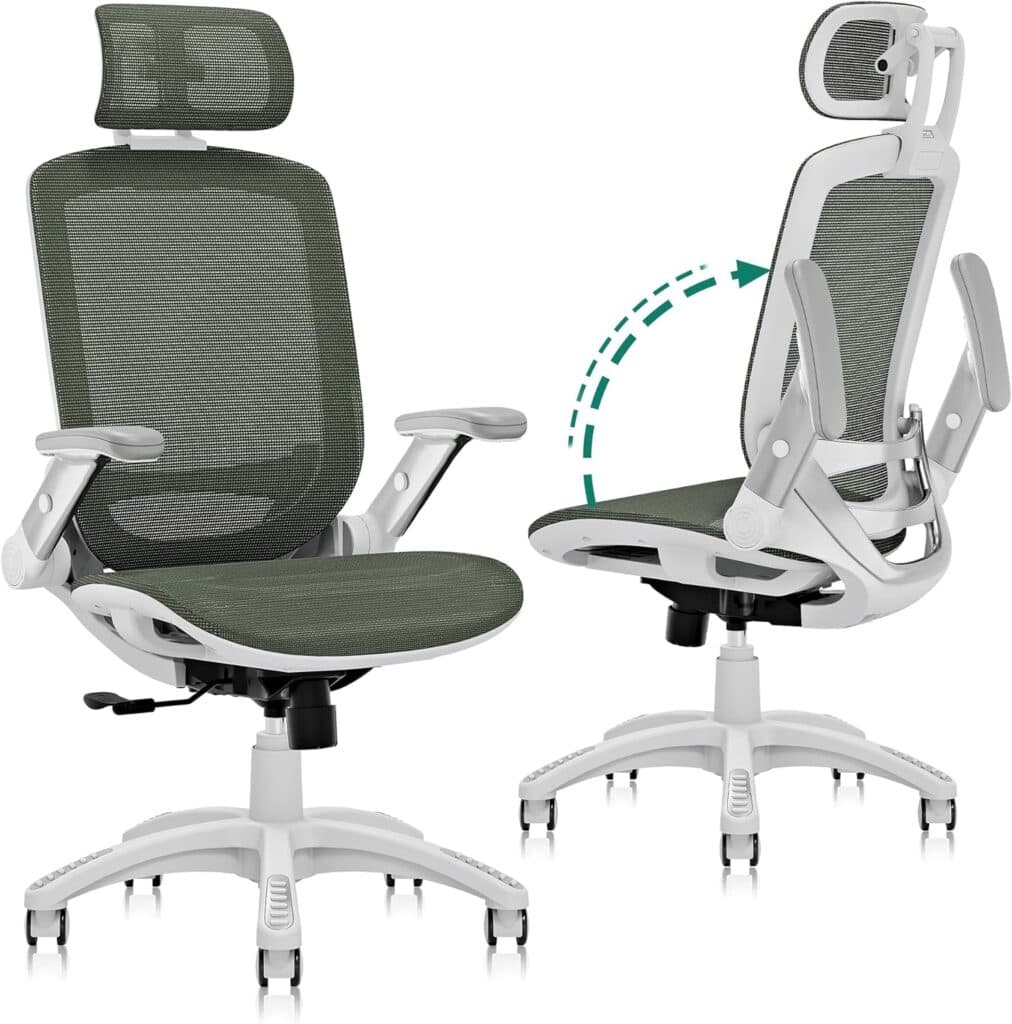 GABRYLLY Ergonomic Office Chair with Olive Green Mesh