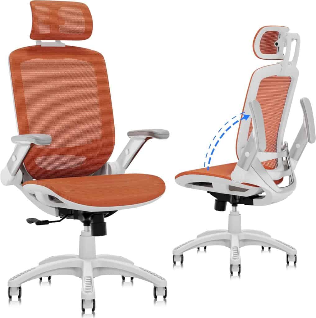 GABRYLLY High Back Ergonomic Chair with Orange Mesh