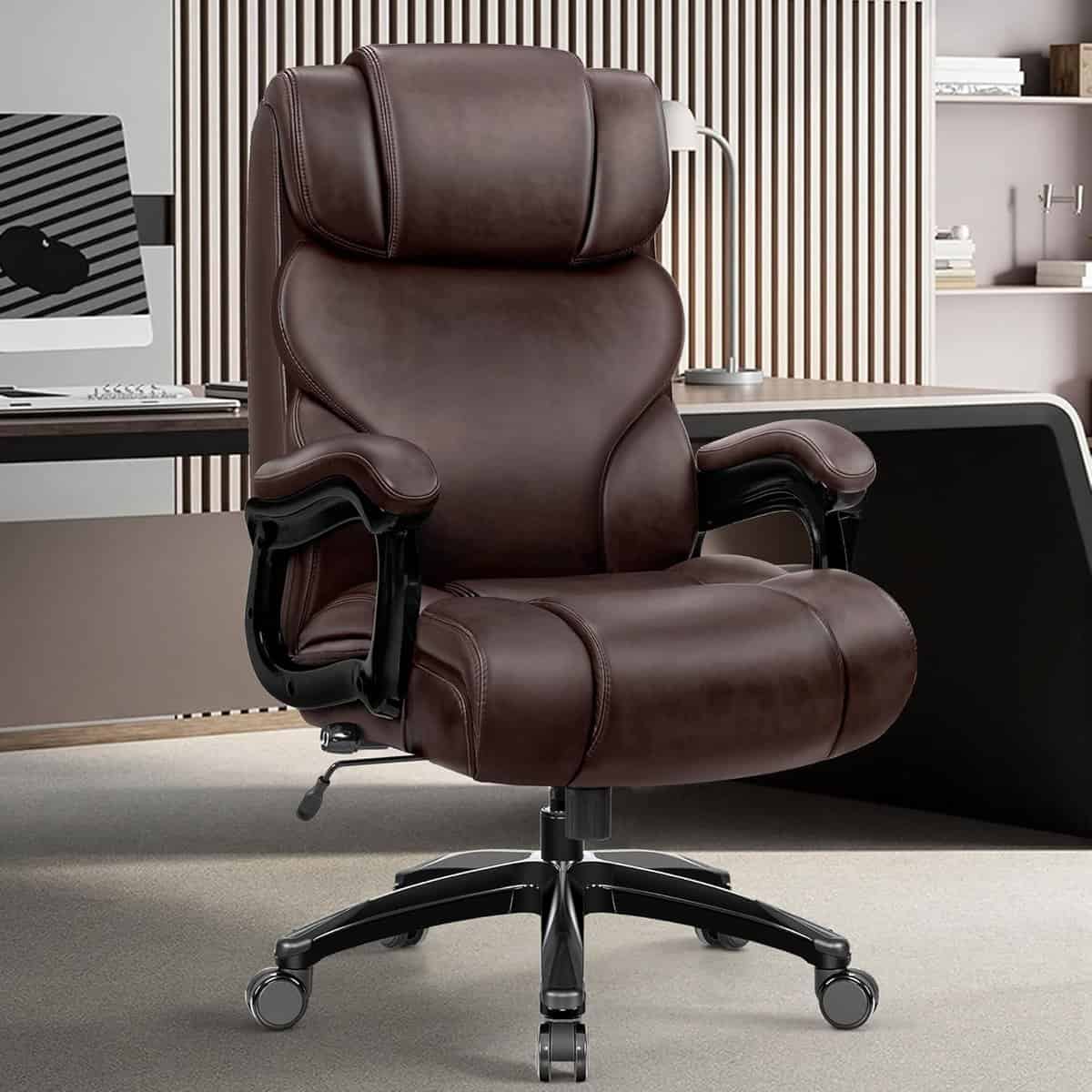 HeroSet Big and Tall Chair Dark Brown