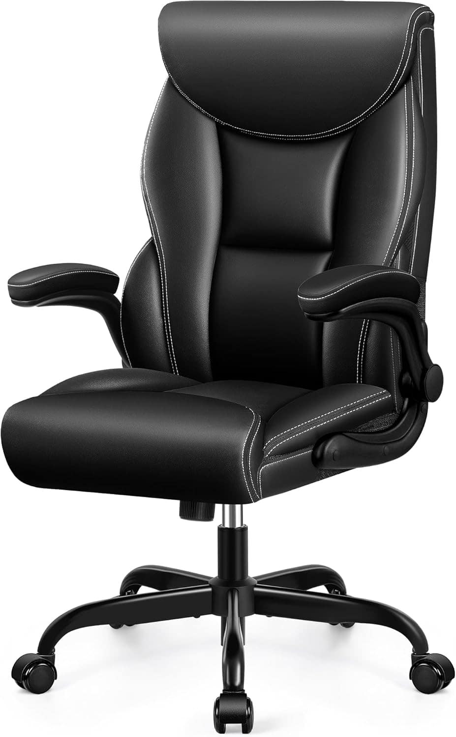 HeroSet Matte Black 400LB Leather Office Chair