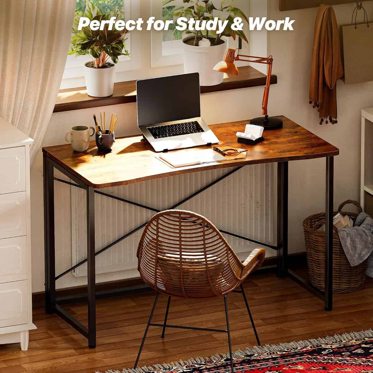 Huuger 39.3-Inch Folding Desk for Small Spaces