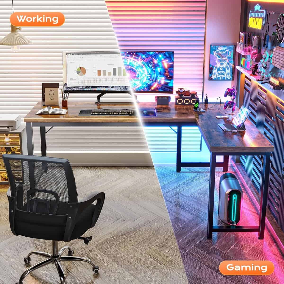 Huuger 63-Inch L Shaped Computer Desk 