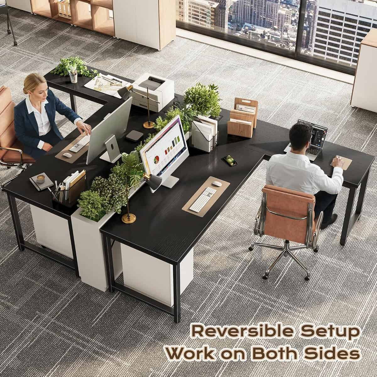 Huuger 63-Inch Reversible L-Shaped Computer Desk 