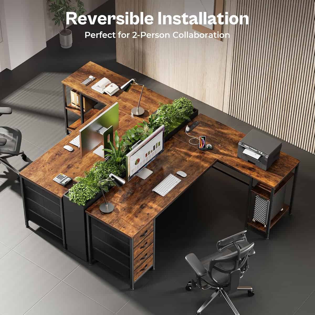 Huuger 63-Inch Reversible L Shaped Desk