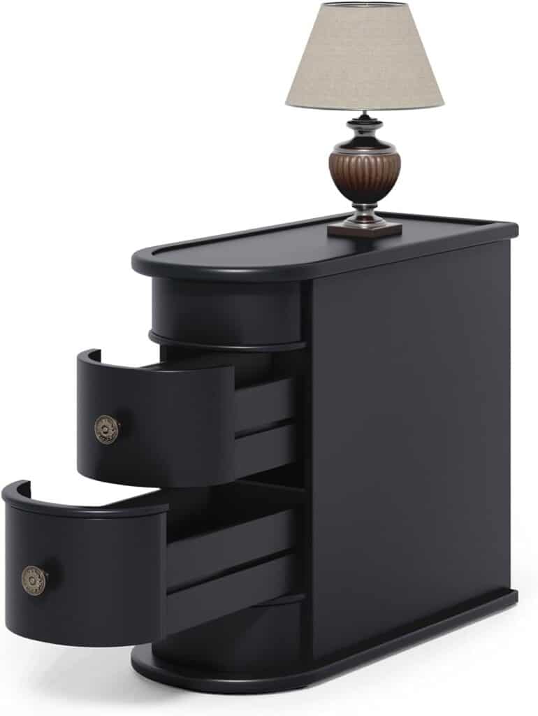 LITTLE TREE 24-Inch Black Wooden End Table
