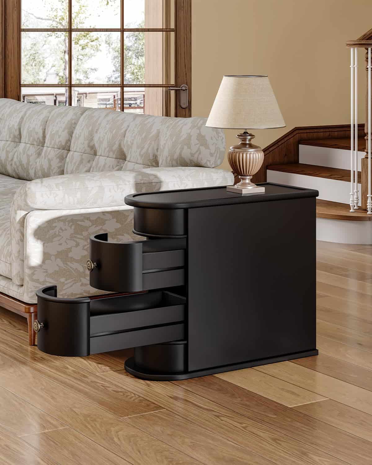 LITTLE TREE 24-Inch Black Wooden End Table