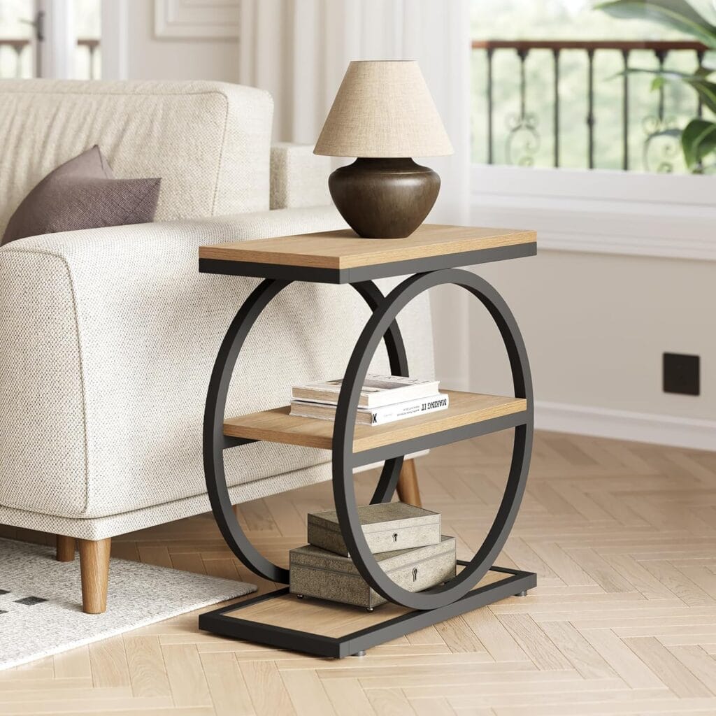 LITTLE TREE 26-Inch Oak 3-Tier Side Table