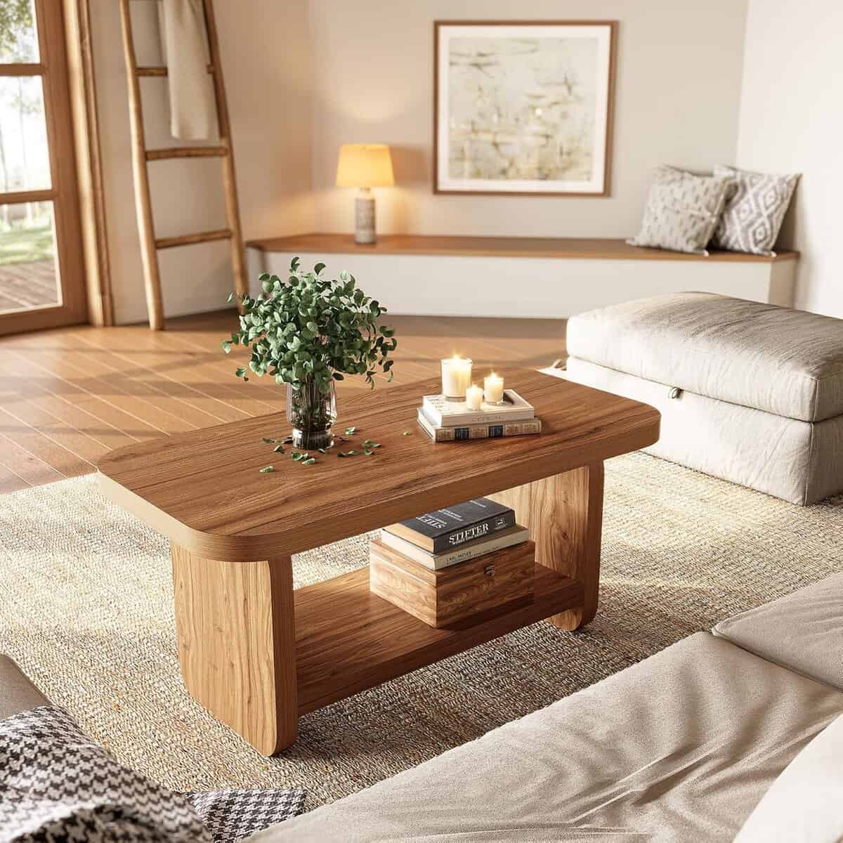 LITTLE TREE 47.2-Inch Coffee Table with Storage