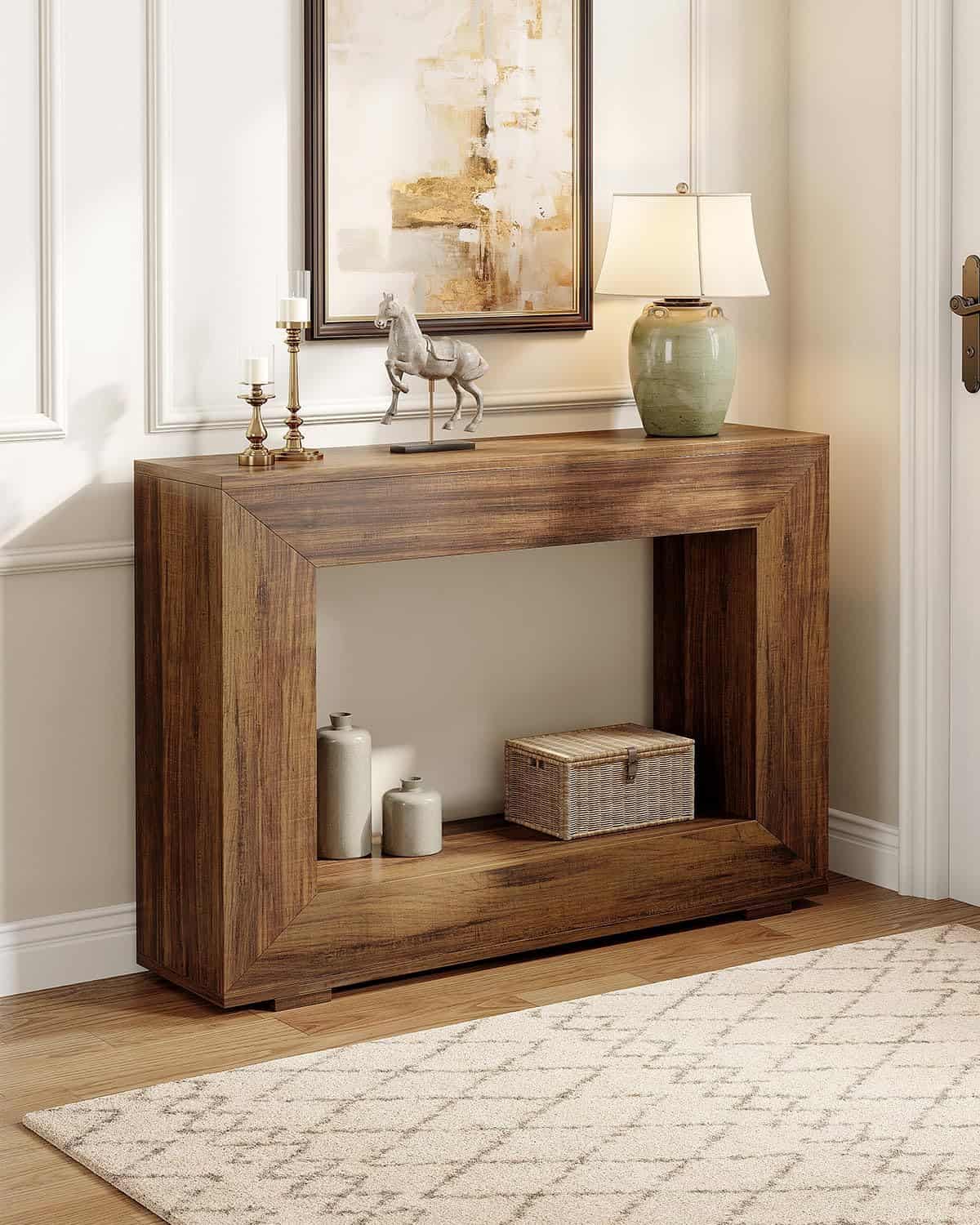 LITTLE TREE 47-Inch Console Table with Brown Finish