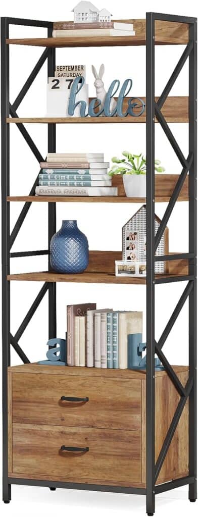 LITTLE TREE 5 Tier Bookshelf with Drawers