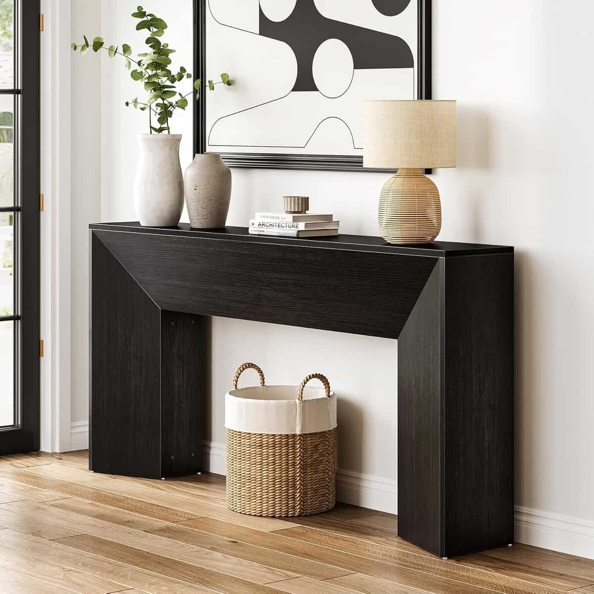 LITTLE TREE 63-Inch Black Console Table