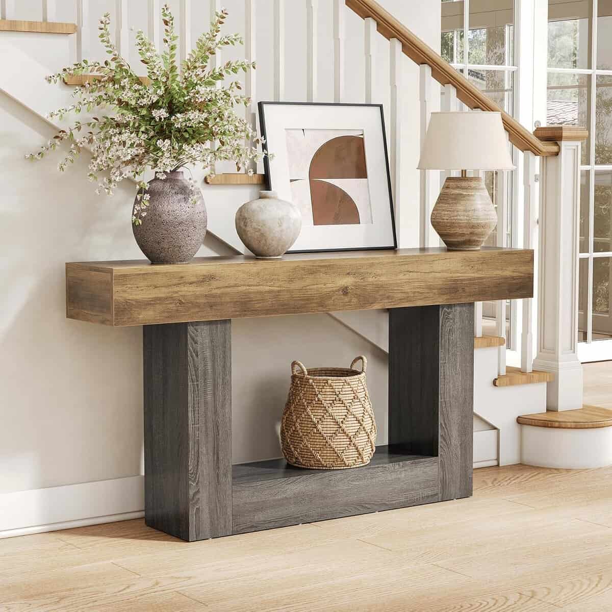 LITTLE TREE 63-Inch Console Table Rustic