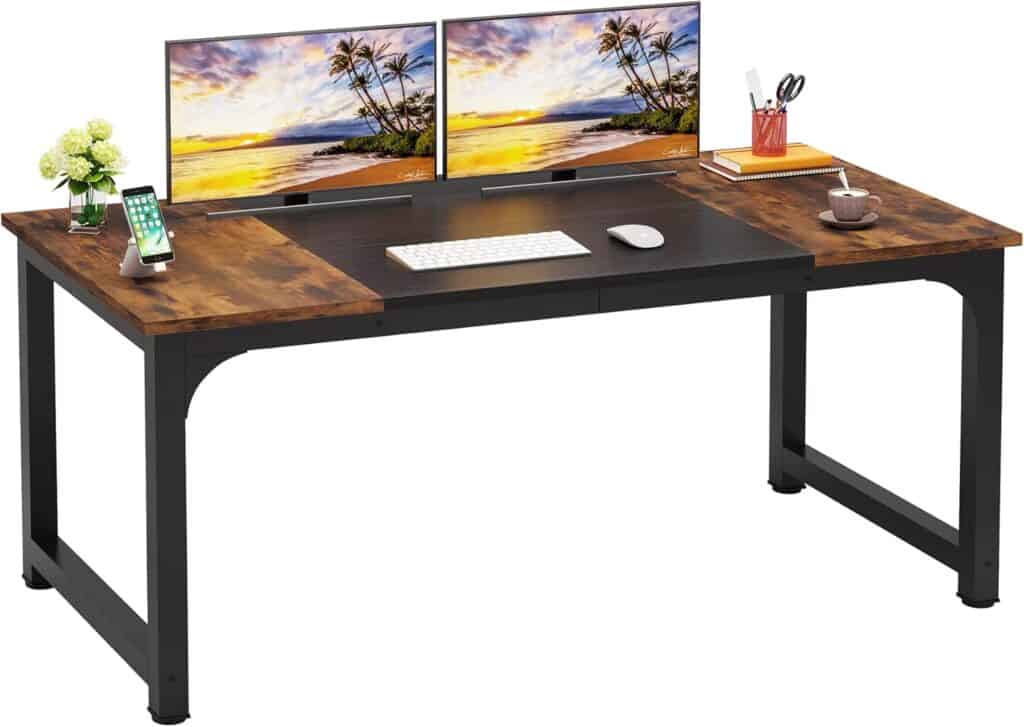 LITTLE TREE 63 Inch Large Computer Office Desk