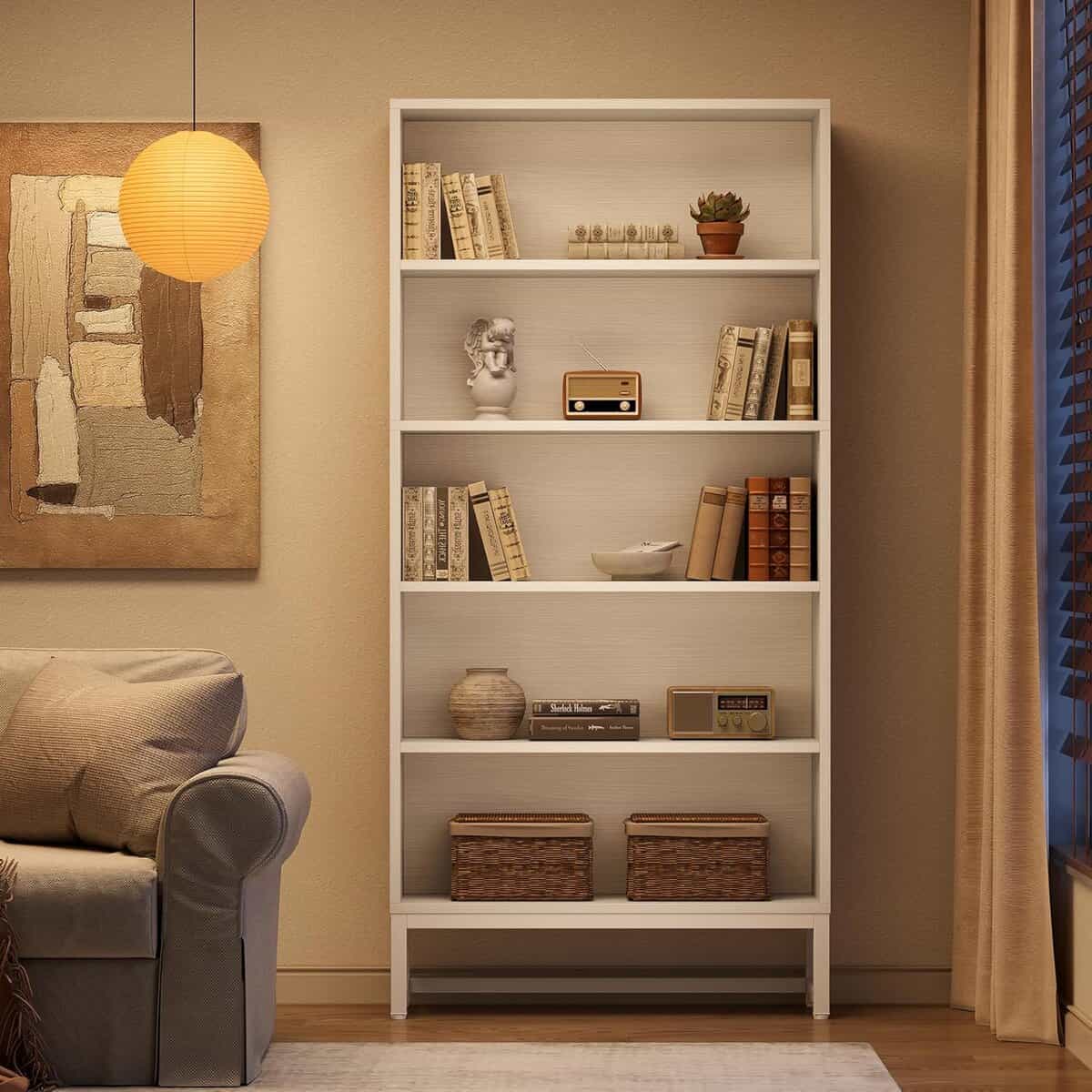 LITTLE TREE 70.8-Inch 5-Tier Tall Bookcase