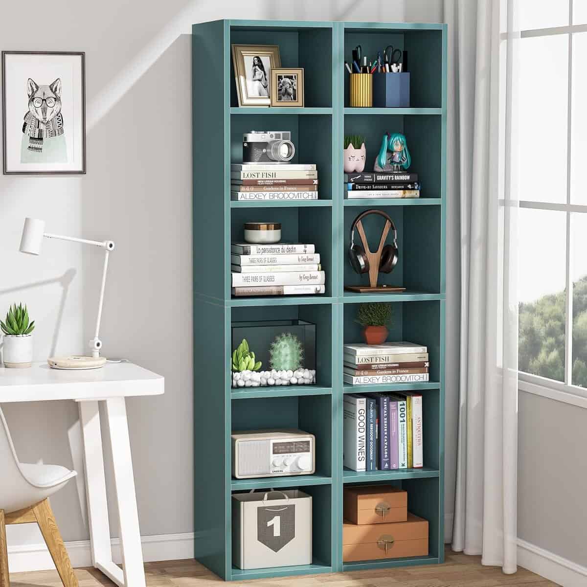 LITTLE TREE 70.9-Inch Narrow Corner Bookshelf