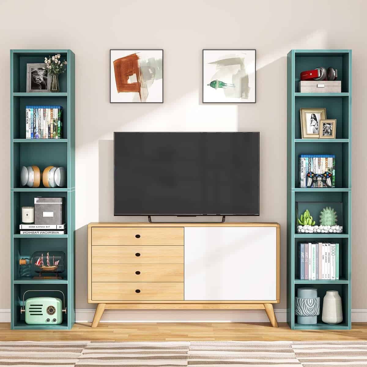LITTLE TREE 70.9-Inch Narrow Bookcase Set