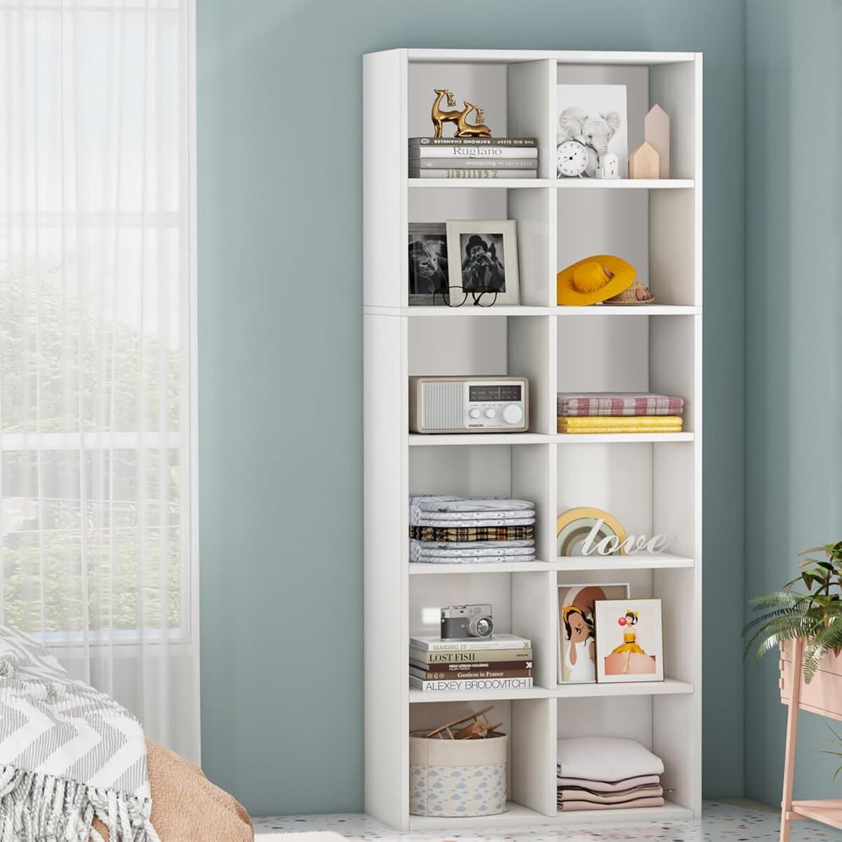 LITTLE TREE 70.9-Inch Tall Corner Bookcase
