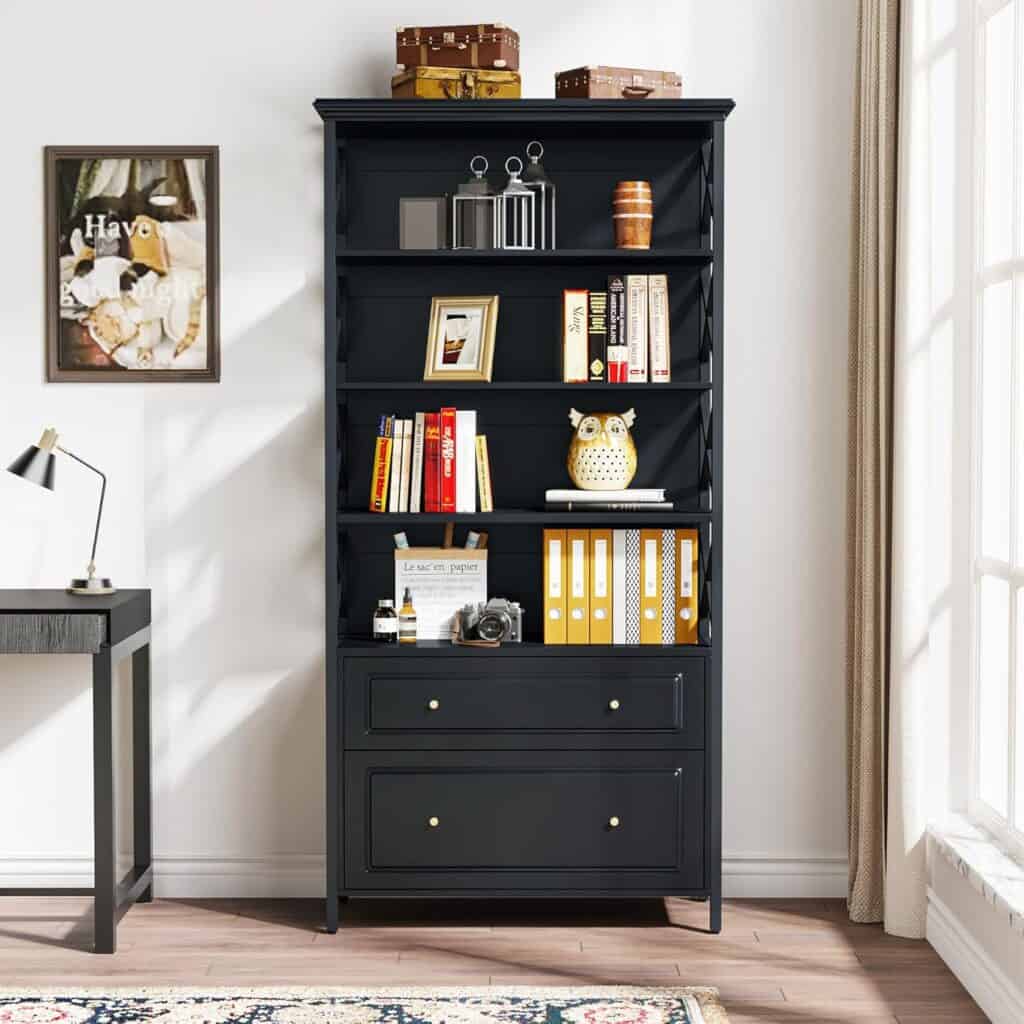 LITTLE TREE 71.5-Inch Bookshelf with Drawers