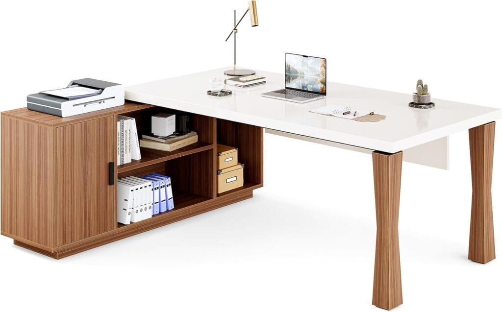 LITTLE TREE 71-Inch L-Shaped Executive Desk