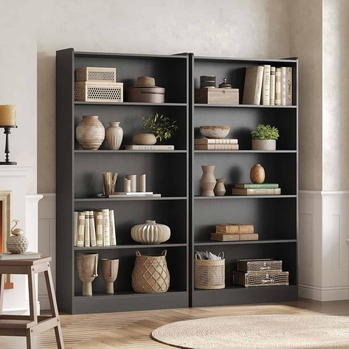 LITTLE TREE 72-Inch Tall Closed Shelf Bookcase