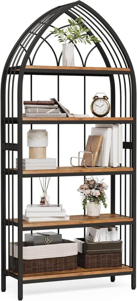 LITTLE TREE 74.8″ Tall Metal Bookshelf