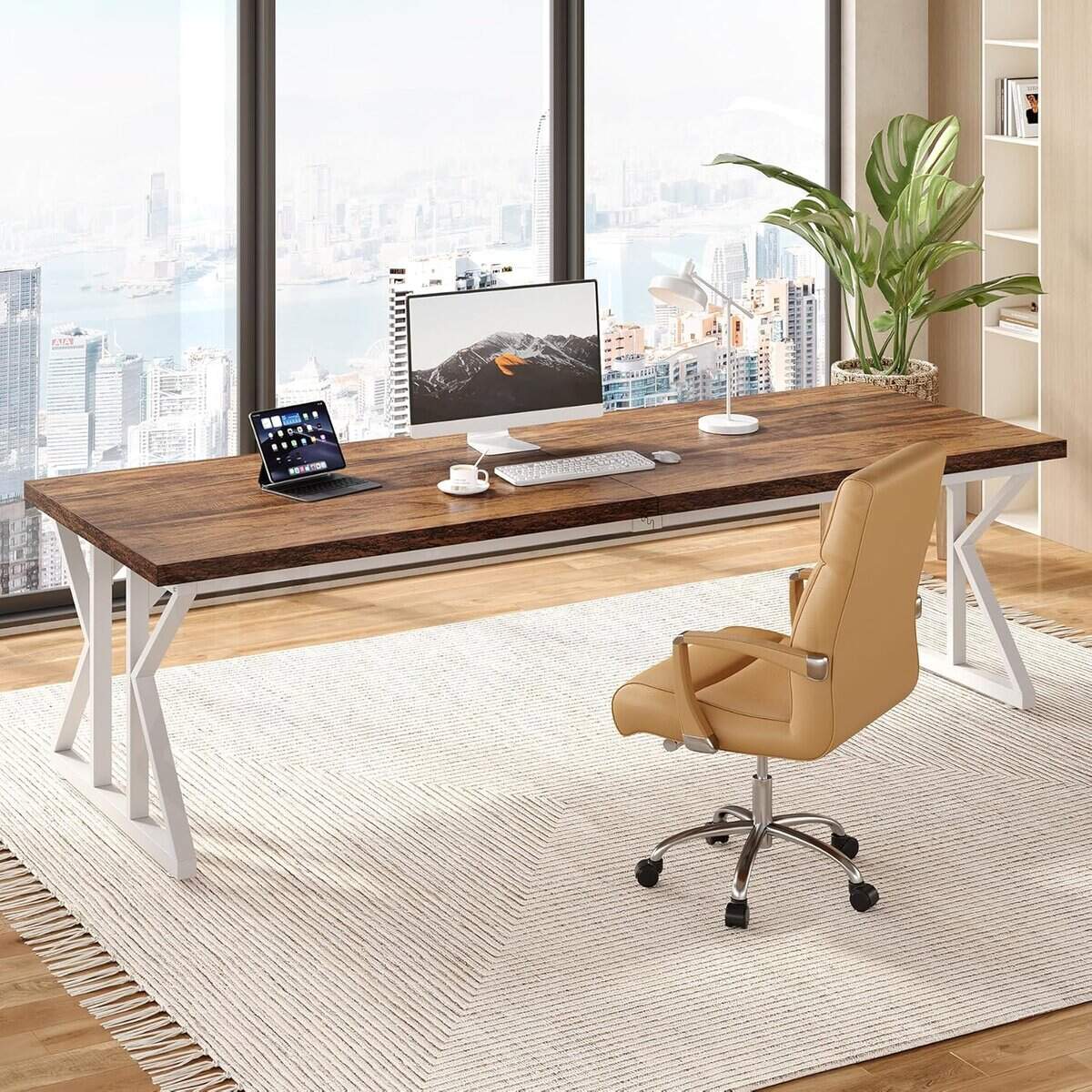 LITTLE TREE 78.7-Inch Executive Desk